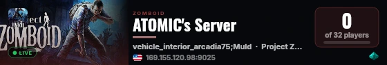 ATOMIC's Server live status badge