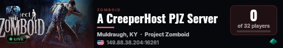 A CreeperHost PJZ Server live status badge