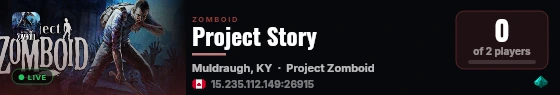 Project Story live status badge