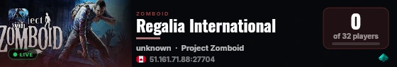 Regalia International live status badge