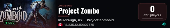 Project Zombo live status badge