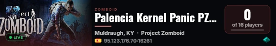 Palencia Kernel Panic PZ Server live status badge