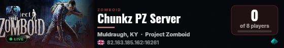 Chunkz PZ Server live status badge