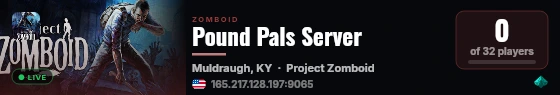 Pound Pals Server live status badge