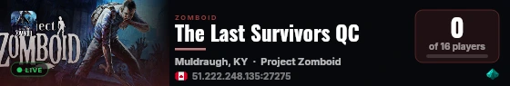 The Last Survivors QC live status badge