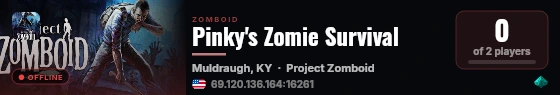 Pinky's Zomie Survival live status badge