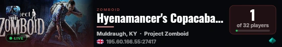 Hyenamancer's Copacabana live status badge