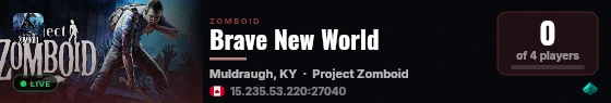 Brave New World live status badge