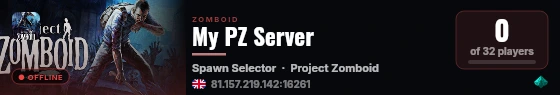 My PZ Server live status badge
