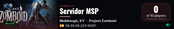 Servidor MSP live status badge