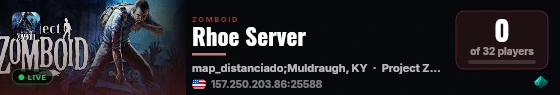 Rhoe Server live status badge