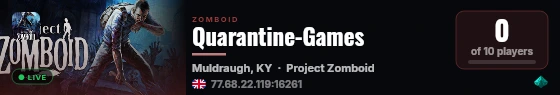 Quarantine-Games live status badge