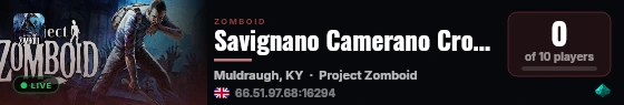 Savignano Camerano Crocetta live status badge