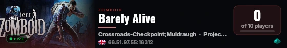 Barely Alive live status badge
