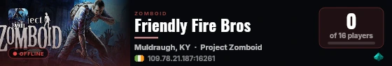 Friendly Fire Bros live status badge