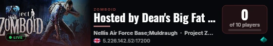 Hosted by Dean's Big Fat Nutsack live status badge