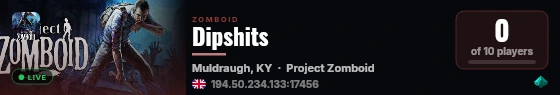 Dipshits live status badge