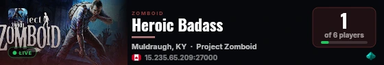 Heroic Badass live status badge