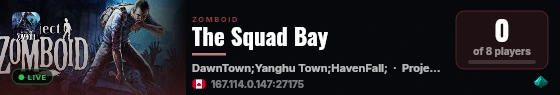 The Squad Bay live status badge