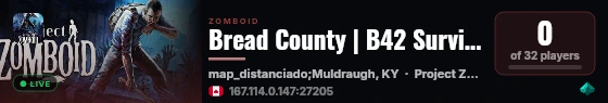 Bread County | B42 Survival • Light RP • 1.5x XP • Persis live status badge