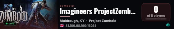 Imagineers ProjectZomboid live status badge