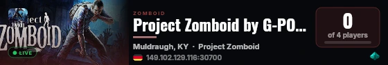 Project Zomboid by G-PORTAL.com live status badge