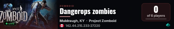 Dangerops zombies live status badge