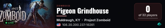 Pigeon Grindhouse live status badge