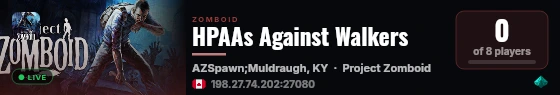 HPAAs Against Walkers live status badge