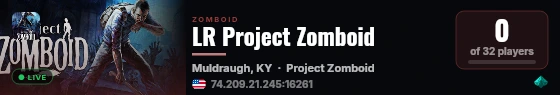 LR Project Zomboid live status badge