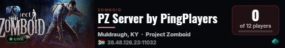 PZ Server by PingPlayers live status badge