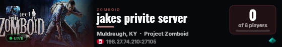 jakes privite server live status badge