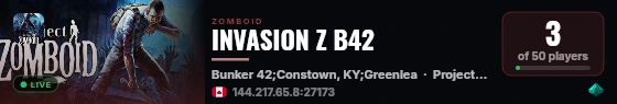 INVASION Z B42 live status badge