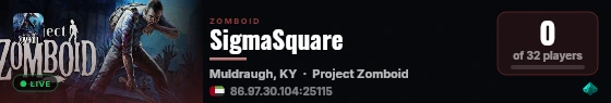 SigmaSquare live status badge