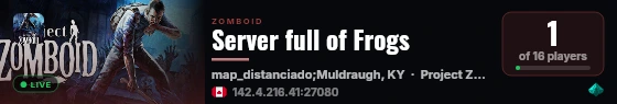 Server full of Frogs live status badge