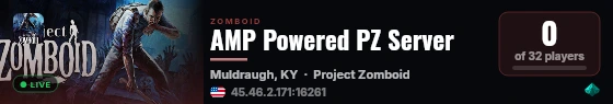 AMP Powered PZ Server live status badge