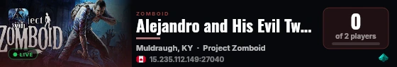 Alejandro and His Evil Twin, Alejandro live status badge