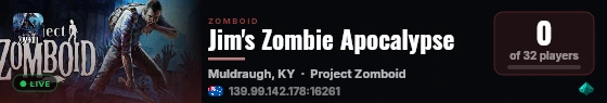 Jim's Zombie Apocalypse live status badge