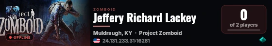 Jeffery Richard Lackey live status badge