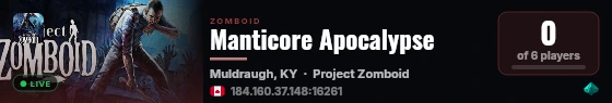 Manticore Apocalypse live status badge