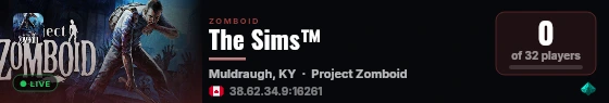 The Sims™ live status badge