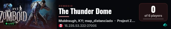 The Thunder Dome live status badge