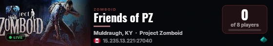 Friends of PZ live status badge