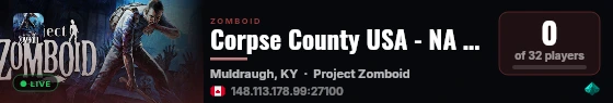 Corpse County USA - NA - 24/7 (PVE) live status badge