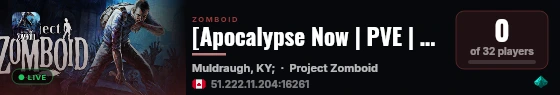 [Apocalypse Now | PVE | PVP] live status badge