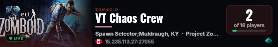 VT Chaos Crew live status badge