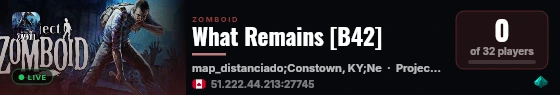 What Remains [B42] live status badge