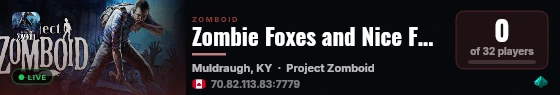 Zombie Foxes and Nice Furries live status badge