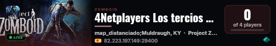 4Netplayers Los tercios Project Zomboid live status badge