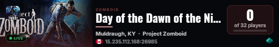 Day of the Dawn of the Night of the Living Undead Dead live status badge